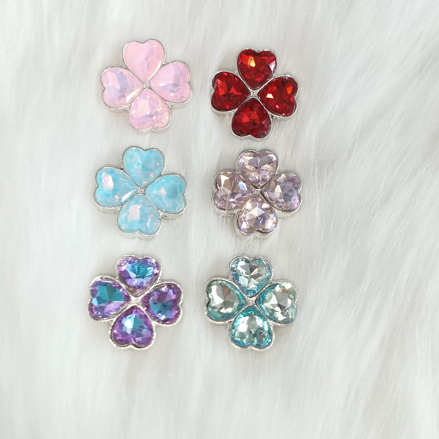 diy Love Color five-leaf flowers Glass Rhinestone alloy flower accessories DIY material bag accessoriesOne dollar eachs