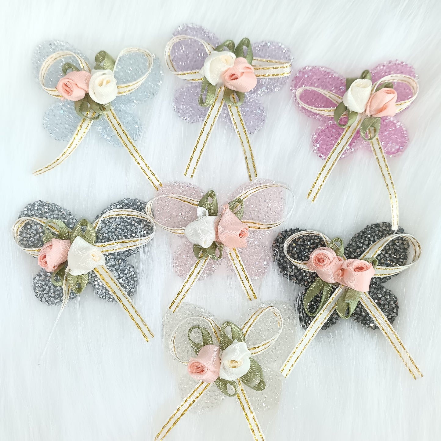 DIY butterfly 🦋 fudge simulation candy Ribbon Ribbon Ribbon bow braced flower accessories Accessories Accessories a dollar each material