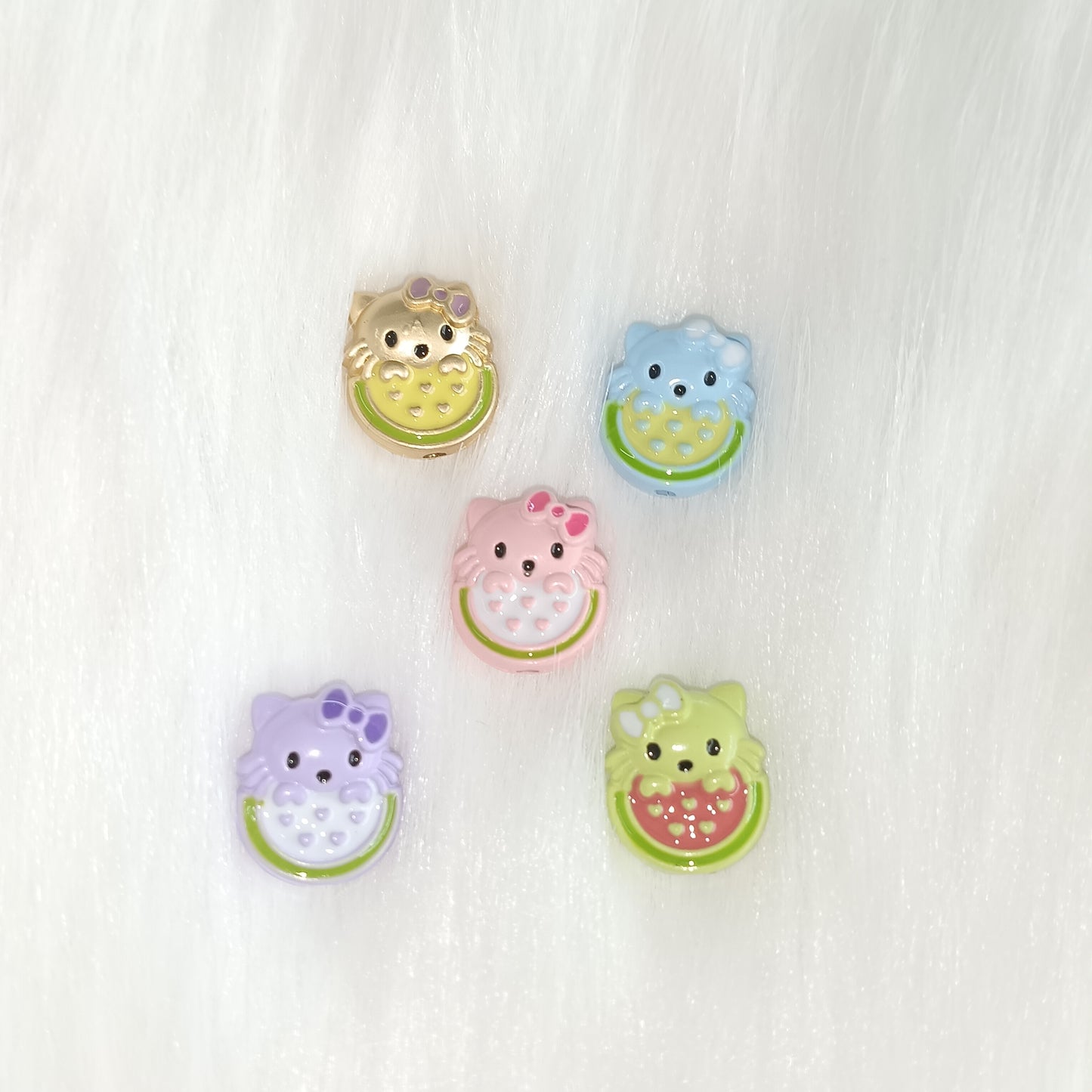 Hello Kitty diy Resin Accessories Cartoon Brightening Cream glue phone case Hairpin Headstring Handmade material $5 20 pieces