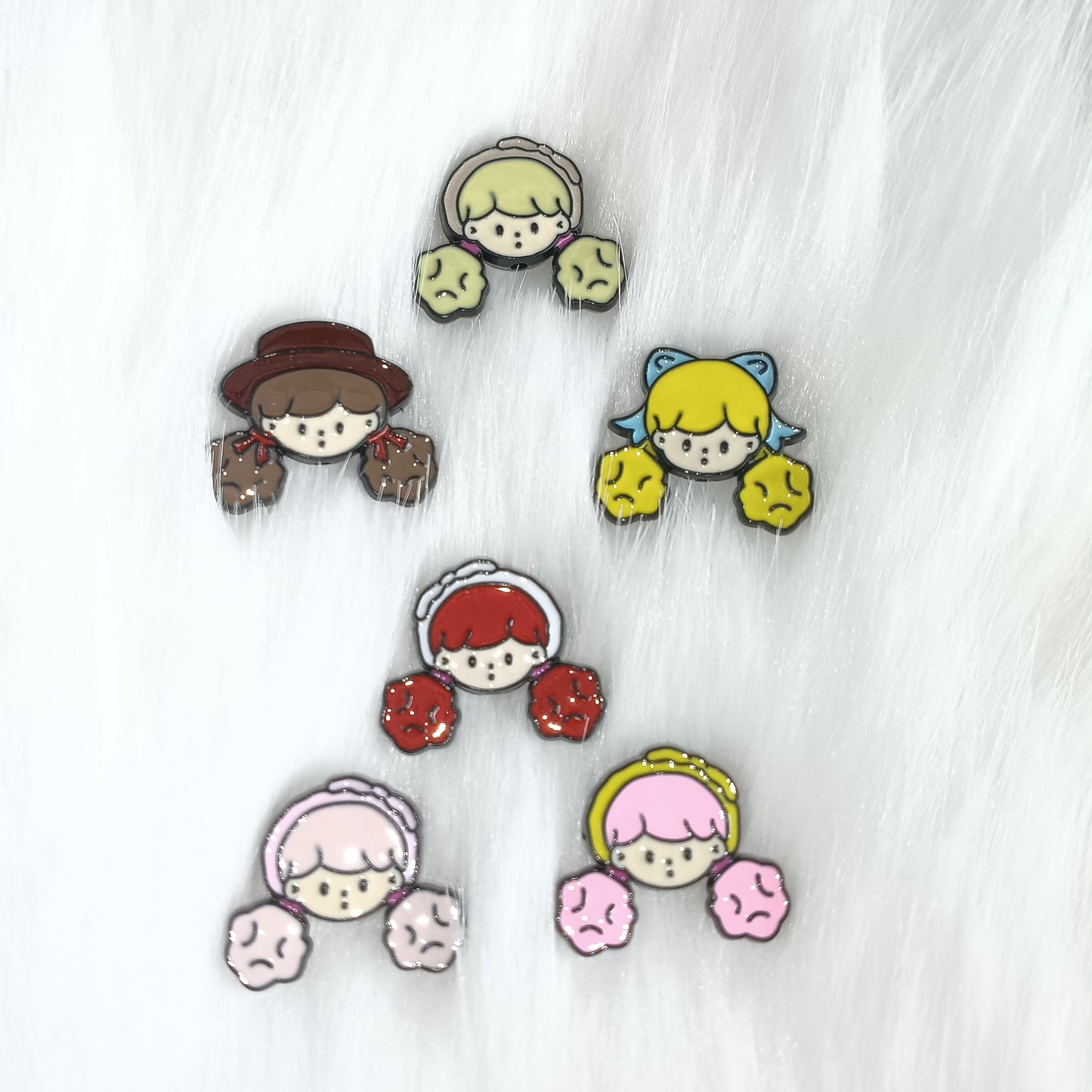 DIY cartoon cute Double ponytail girl accessories $5 for 10