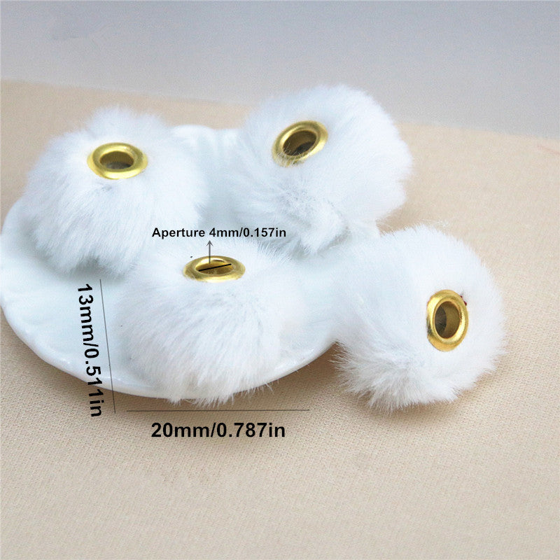 40pcs 20mm Plush Balls Beads for Making Bracelets Bag Making DIY Craft Keychain Jewelry Hair Accessories Ornaments Materials Art