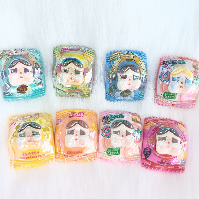 Solid color Crying Baby snack bag Handmade DIY accessories Resin cream glue hairpin Key chain pendant Car accessoriesTen for five dollarss