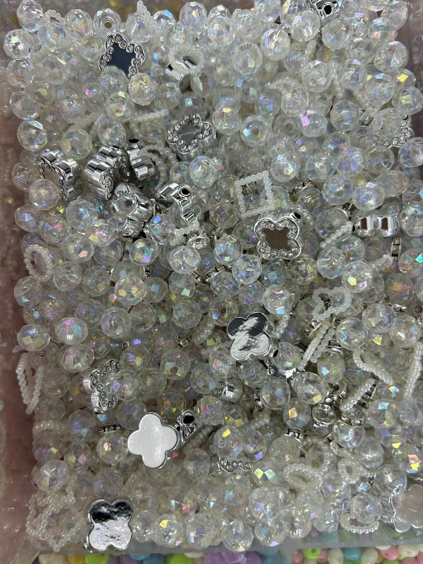 Mixed Colors Cracked Acrylic Spacer Beads Loose Beads For Jewelry Making DIY Beadable Pen Bracelet Accessories