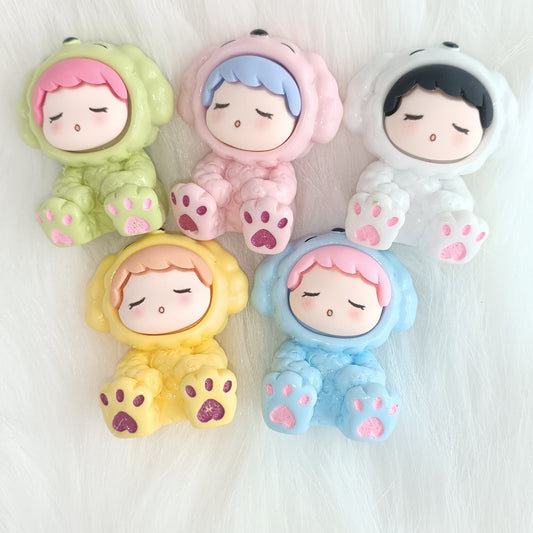 Creative Sitting posture adorable doll Dog diy cream glue resin accessories Car table decoration key chain pendant $10 10 pieces
