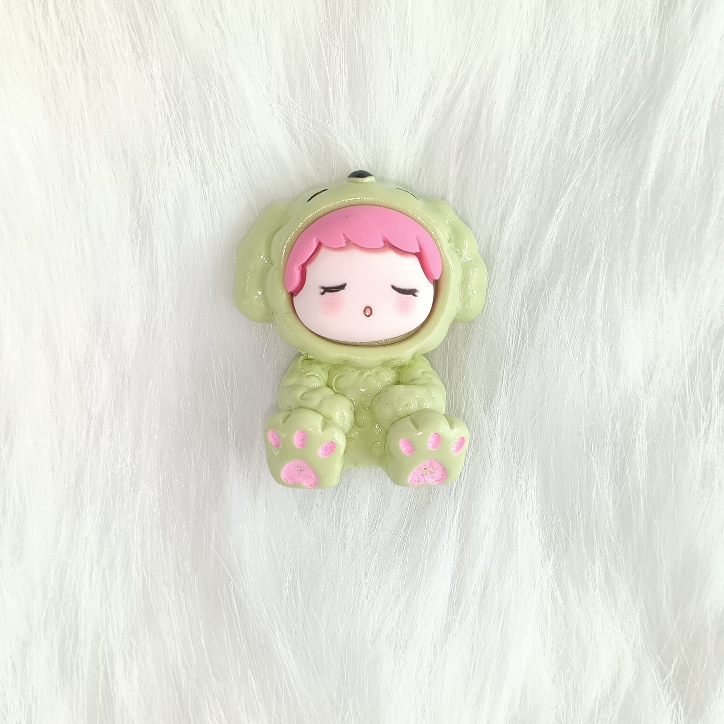 Creative Sitting posture adorable doll Dog diy cream glue resin accessories Car table decoration key chain pendant $10 10 pieces