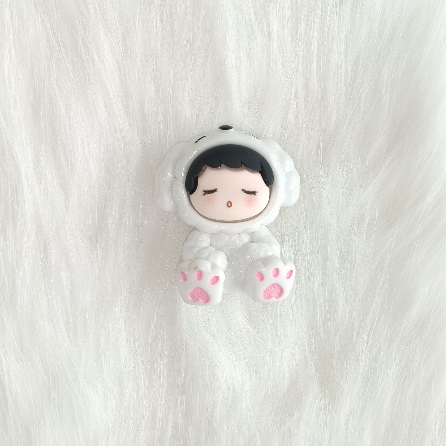 Creative Sitting posture adorable doll Dog diy cream glue resin accessories Car table decoration key chain pendant $10 10 pieces