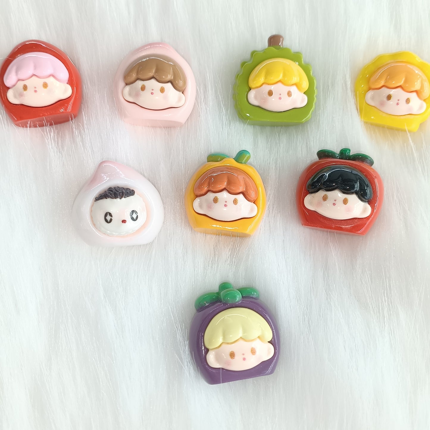 Cartoon three-dimensional fruit Astro bright face resin diy cream glue mobile phone chain Key chain Car decoration material batch of $10 10