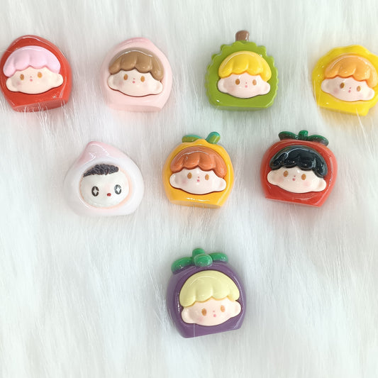 Cartoon three-dimensional fruit Astro bright face resin diy cream glue mobile phone chain Key chain Car decoration material batch of $10 10