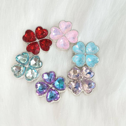 diy   Love Color five-leaf flowers Glass Rhinestone alloy flower accessories DIY material bag accessoriesOne dollar eachs