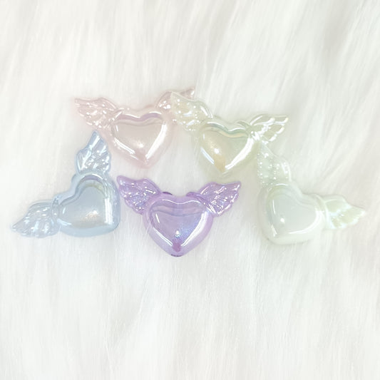 Pearl colored acrylic love wings Straight hole beaded mobile phone chain Accessories Accessories Magic Plated Mermaid Pendant 5$15