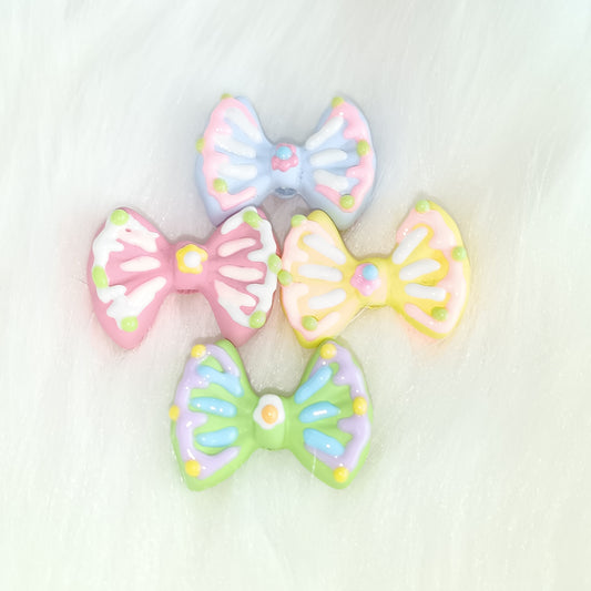 Heavy oil hand painted beaded bow tie through hole beaded diy mobile phone chain bag hanging key chain Material accessories Handmade $5 20 pieces