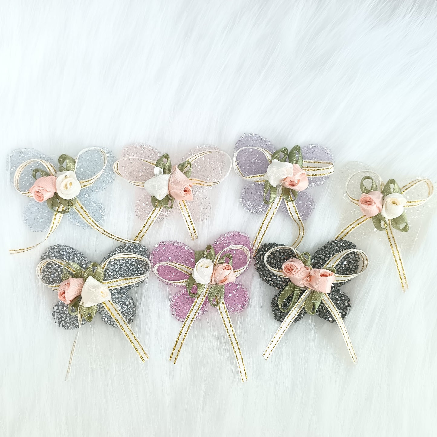 DIY butterfly 🦋 fudge simulation candy Ribbon Ribbon Ribbon bow braced flower accessories Accessories Accessories a dollar each material