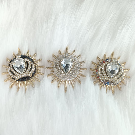 New AB color round big diamond flower burnt welding shoes flower sunflower crystal expensive clothing decorative Brooch shoe bag accessories $5 2