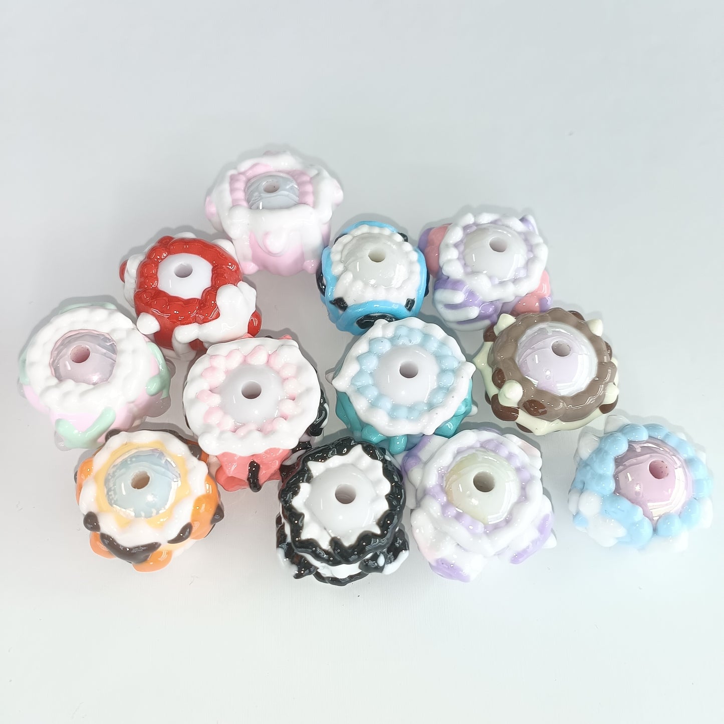 New hand-painted beads heavy oil cream wind mixed acrylic diy mobile phone chain key chain beaded accessories material 5$15