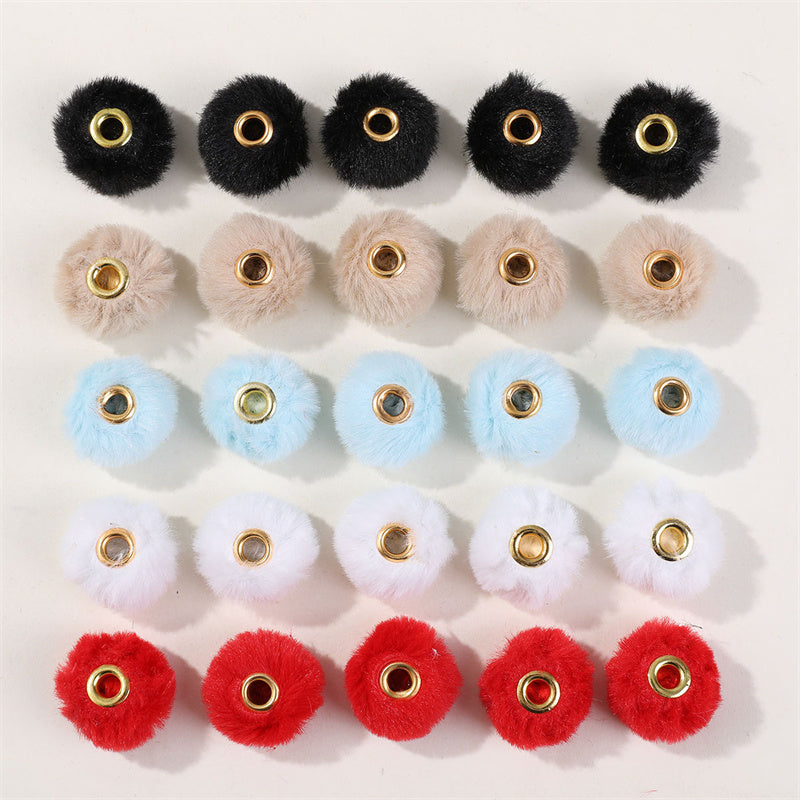 40pcs 20mm Plush Balls Beads for Making Bracelets Bag Making DIY Craft Keychain Jewelry Hair Accessories Ornaments Materials Art