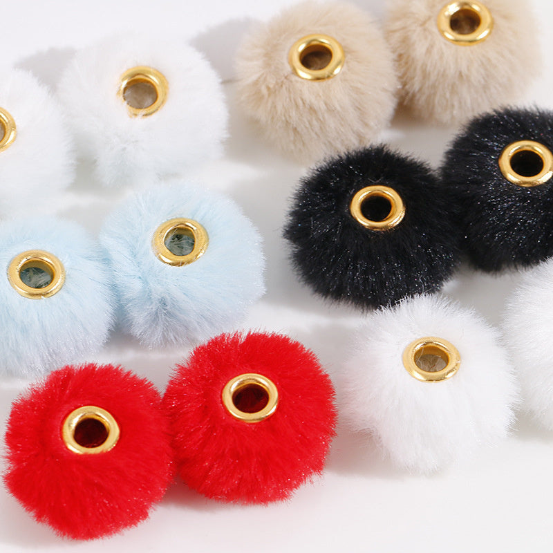 40pcs 20mm Plush Balls Beads for Making Bracelets Bag Making DIY Craft Keychain Jewelry Hair Accessories Ornaments Materials Art