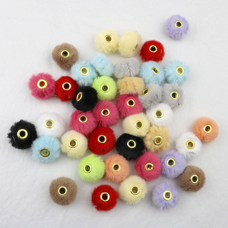 40pcs 20mm Plush Balls Beads for Making Bracelets Bag Making DIY Craft Keychain Jewelry Hair Accessories Ornaments Materials Art