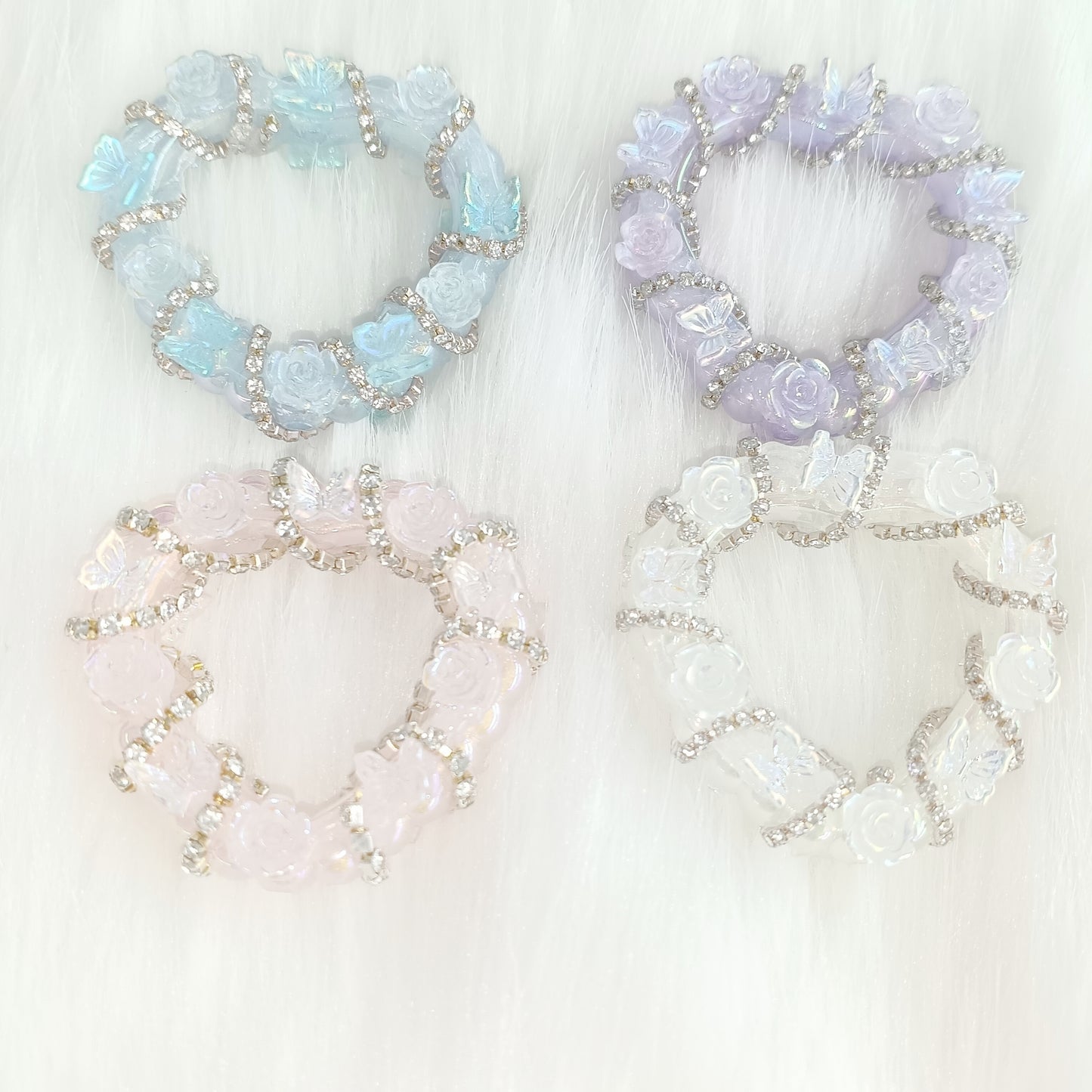Super Fairy pendant Pearl Rose Butterfly Diamond chain Fairy tag pendant $10 8