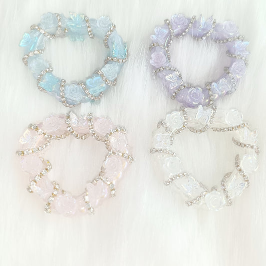 Super Fairy pendant Pearl Rose Butterfly Diamond chain Fairy tag pendant $10 8
